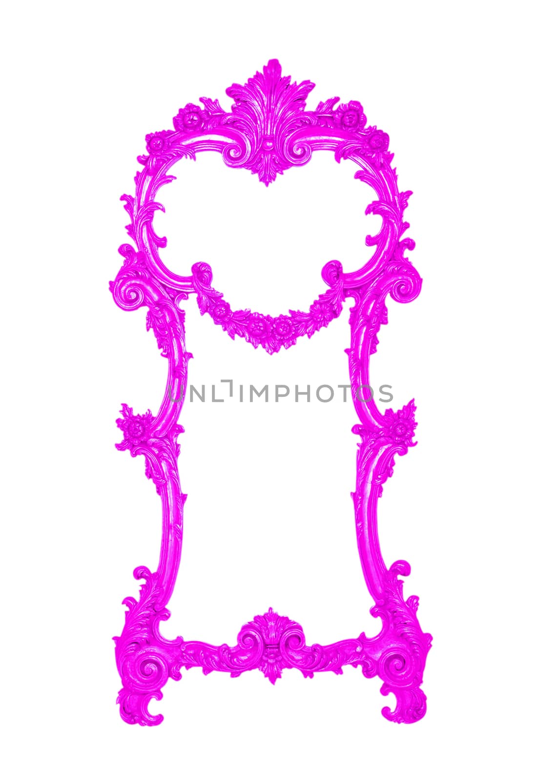 Antique Purple Frame Isolated On White Background.