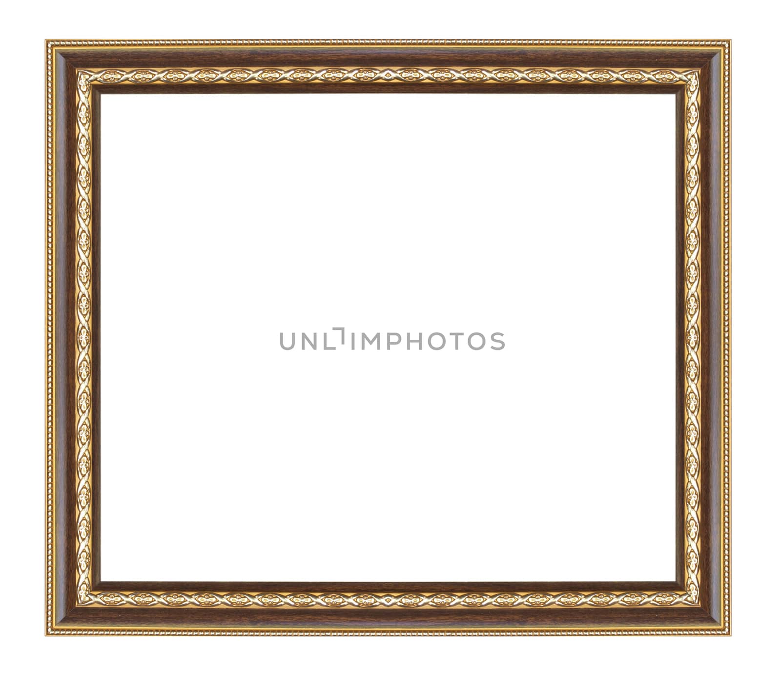 Classic wooden frame isolated on white background