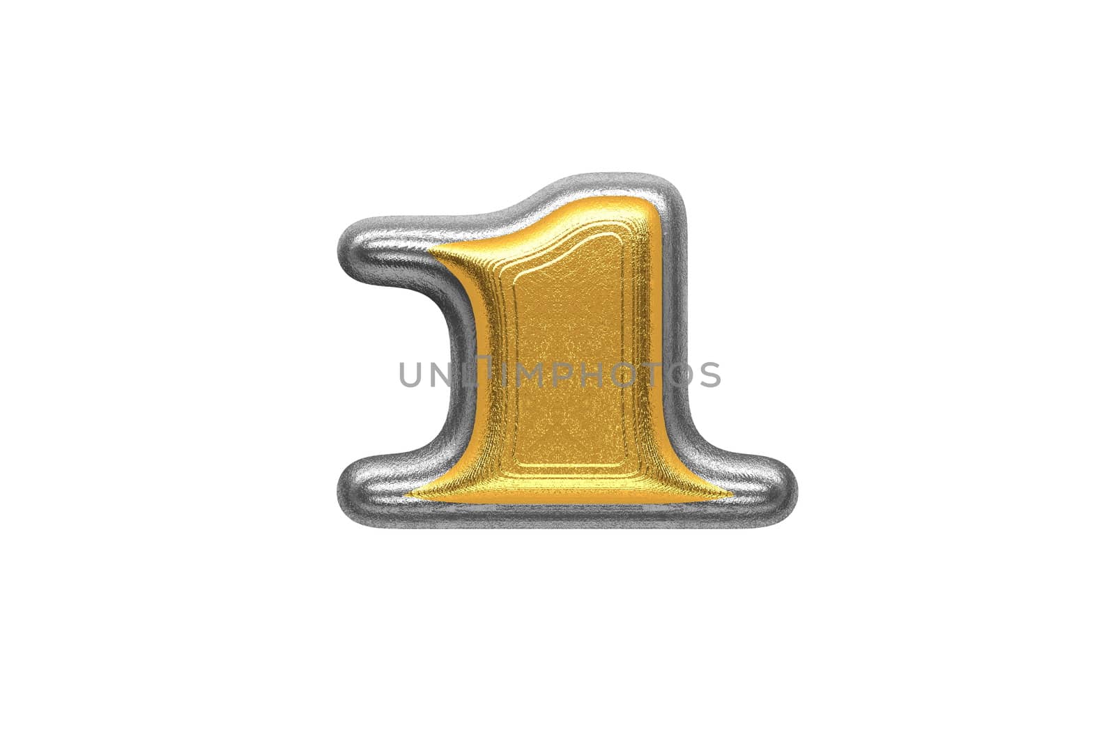 isolated silver figure with gold