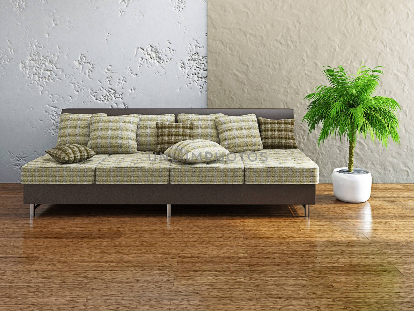 Sofa with pillows  by Astragal