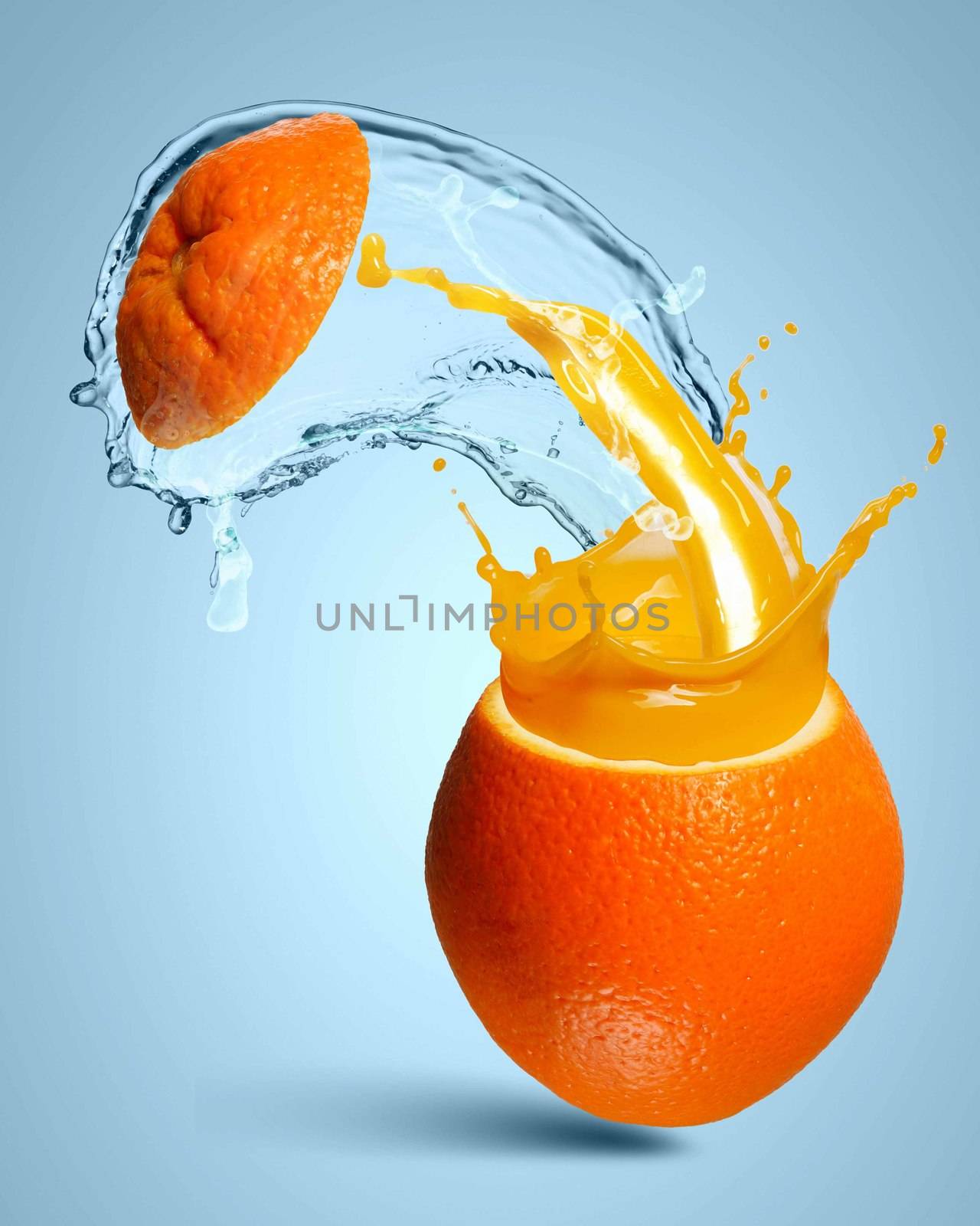 Image of refreshing orange cocktail with juicy splashes