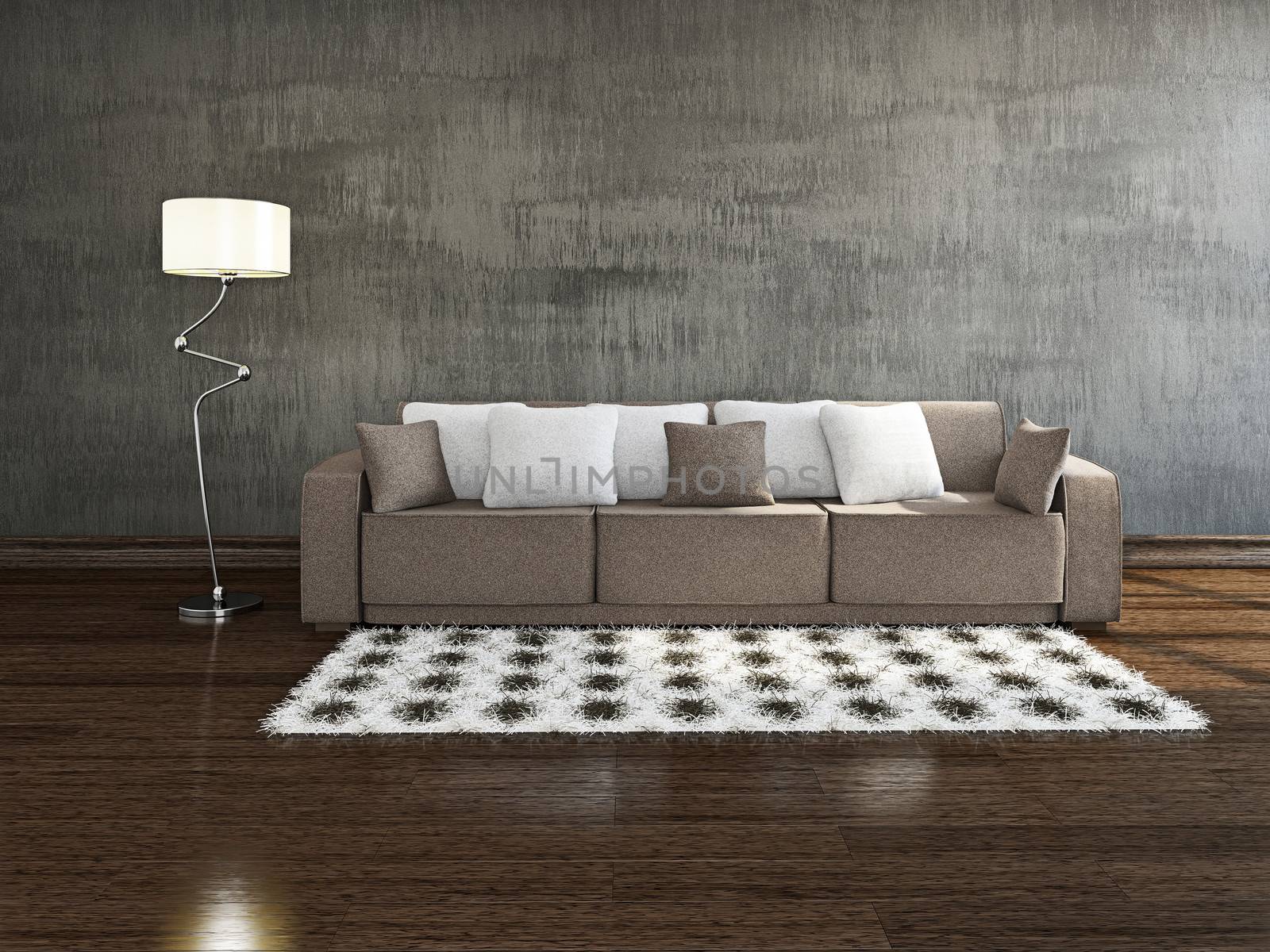 Brown sofa near the wall by Astragal