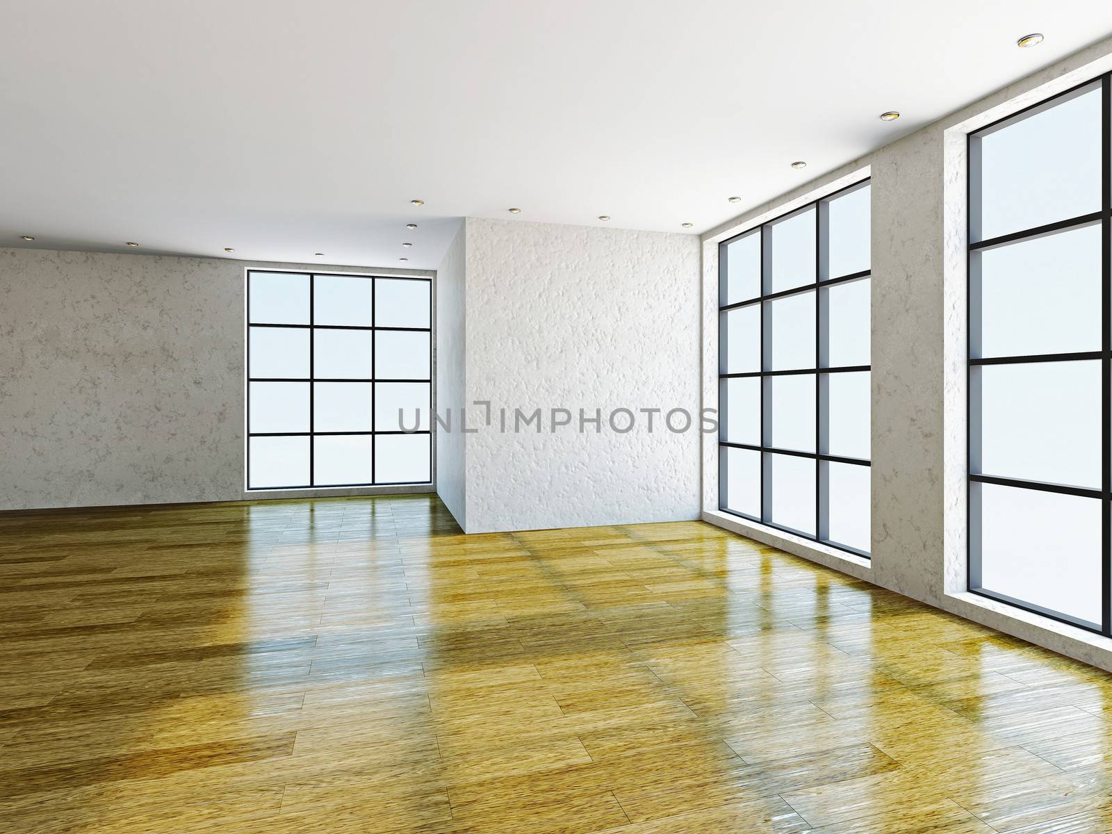 Empty room with windows by Astragal