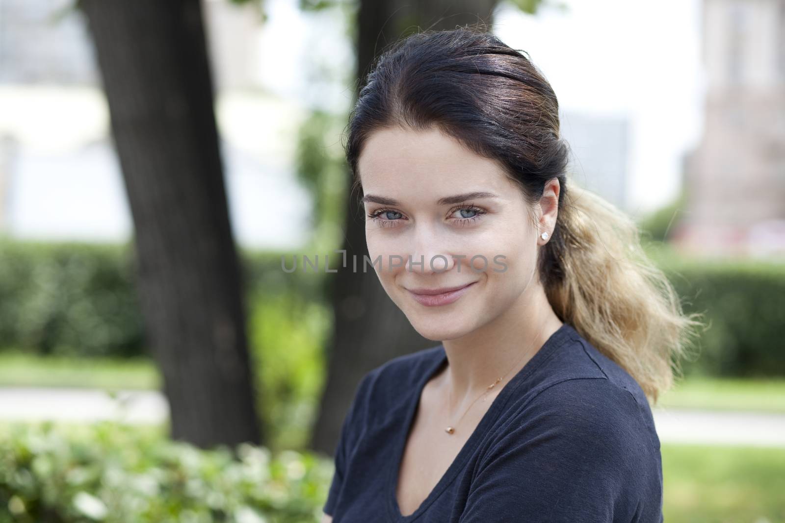 Portrait of beautiful woman outdoor