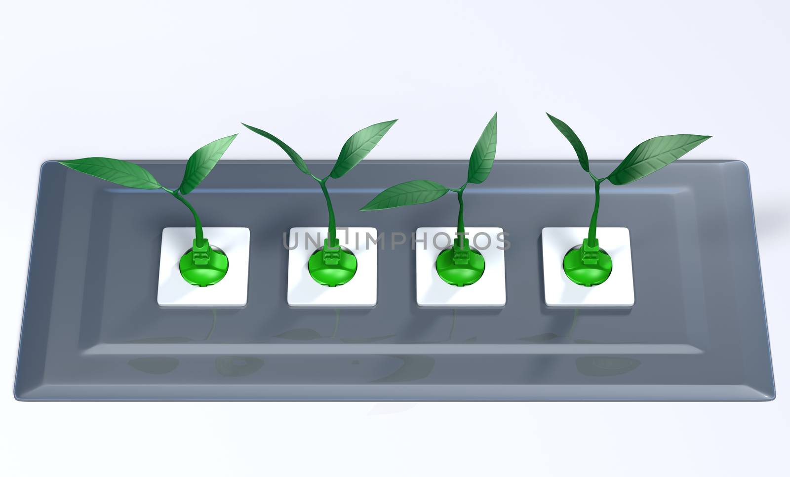 Small plants plugged in a support panel by TaiChesco