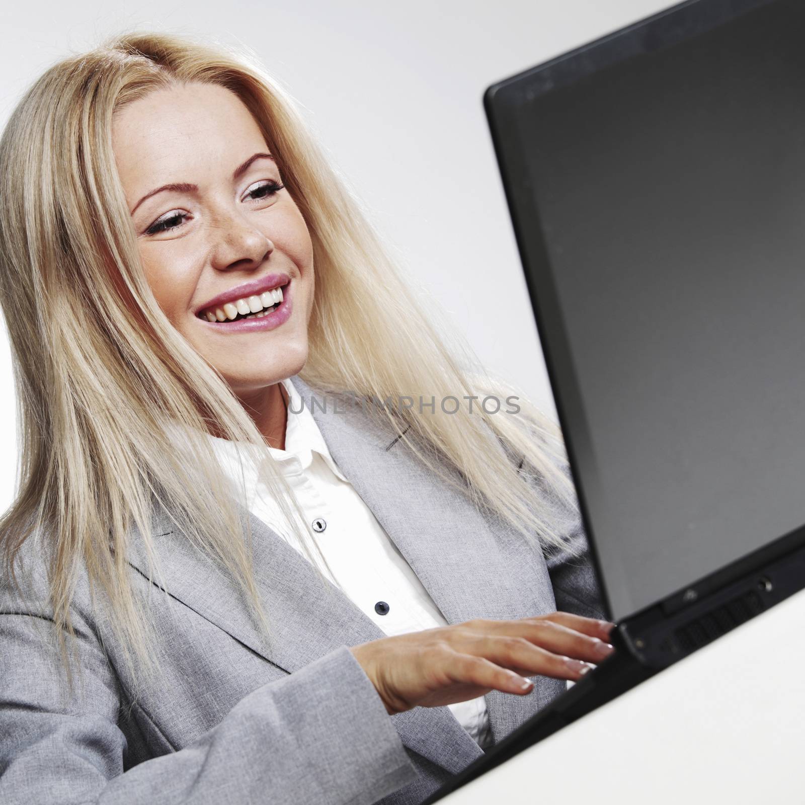 business woman working on laptop