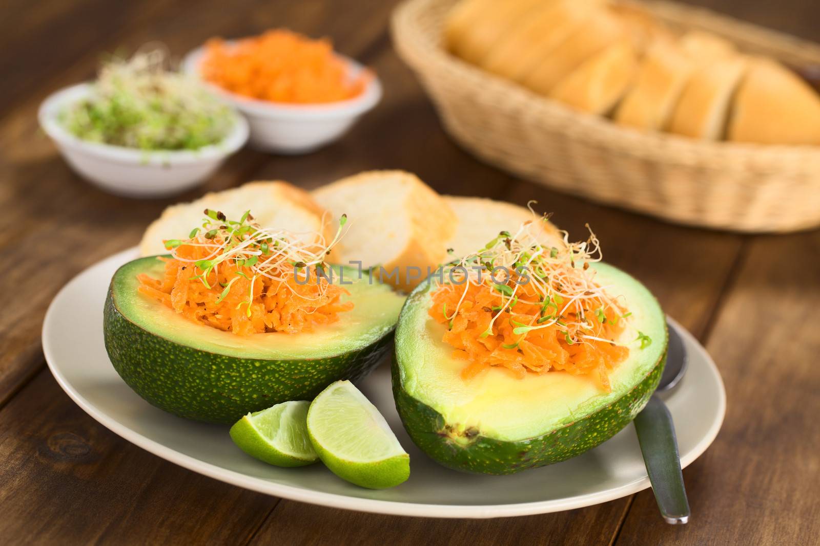 Avocado with Carrots and Sprouts by ildi