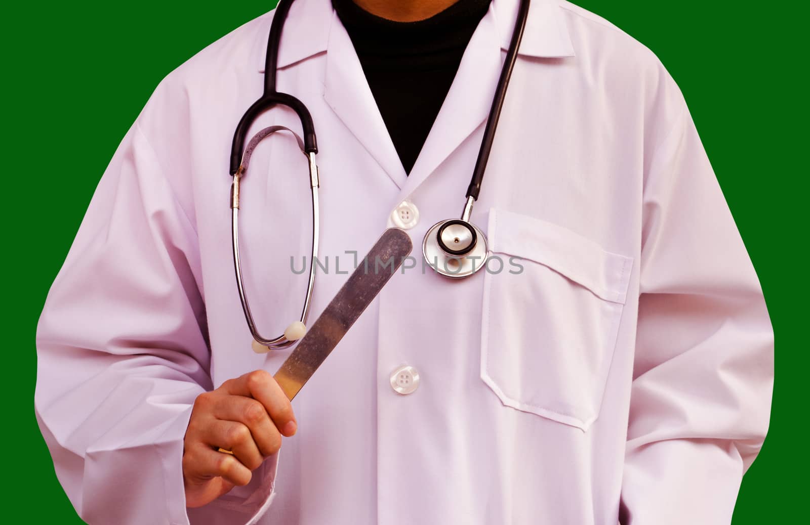 Medical Doctor with a stethoscope in hospital. (Medical Concept)