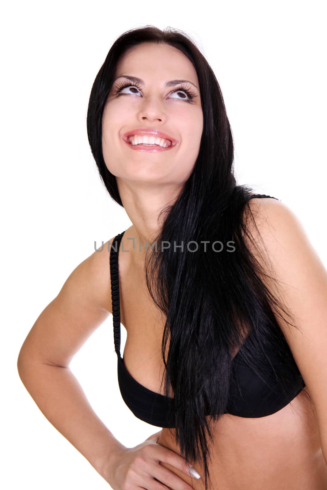 sexy caucasian woman on white background