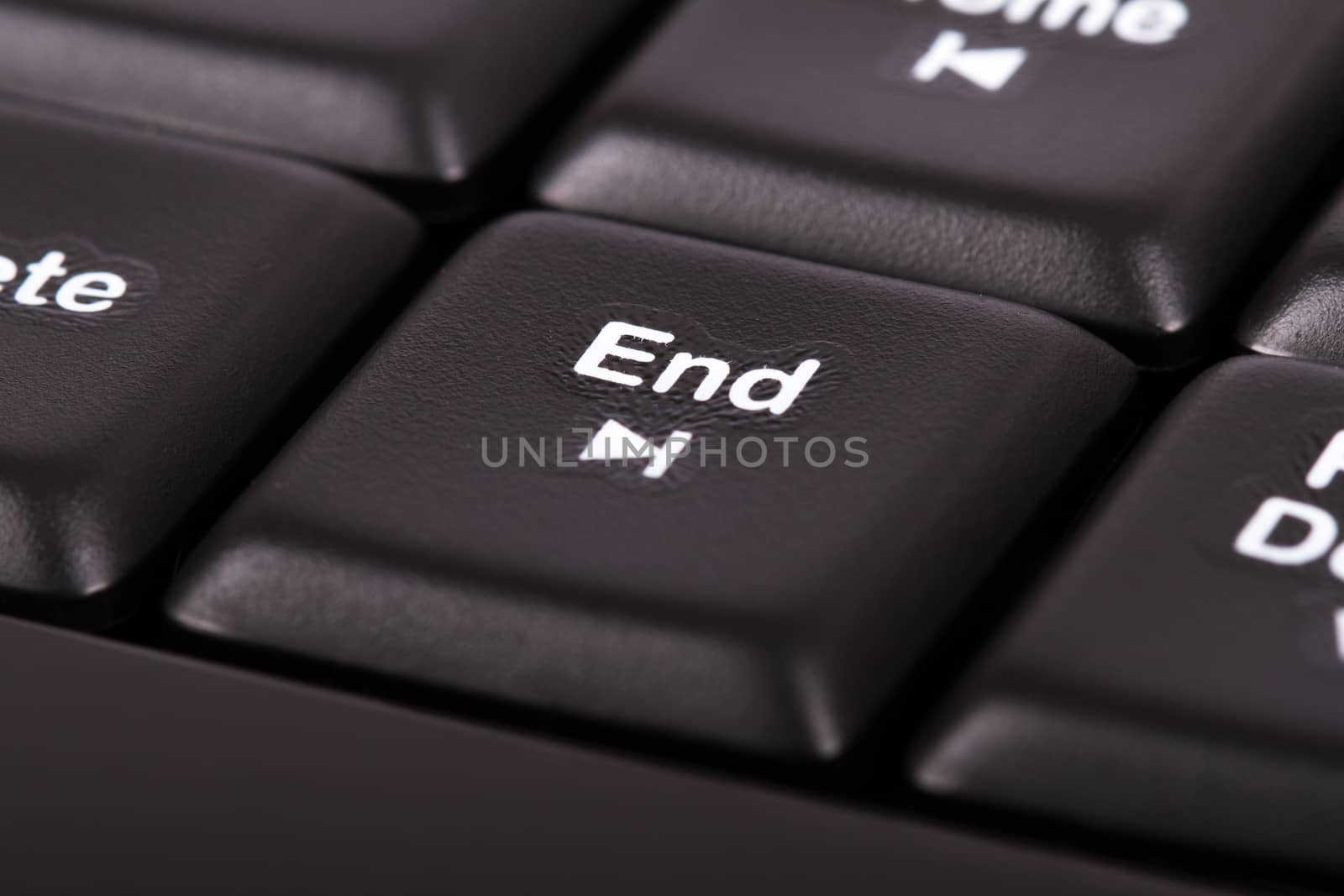 End key on computer keyboard.