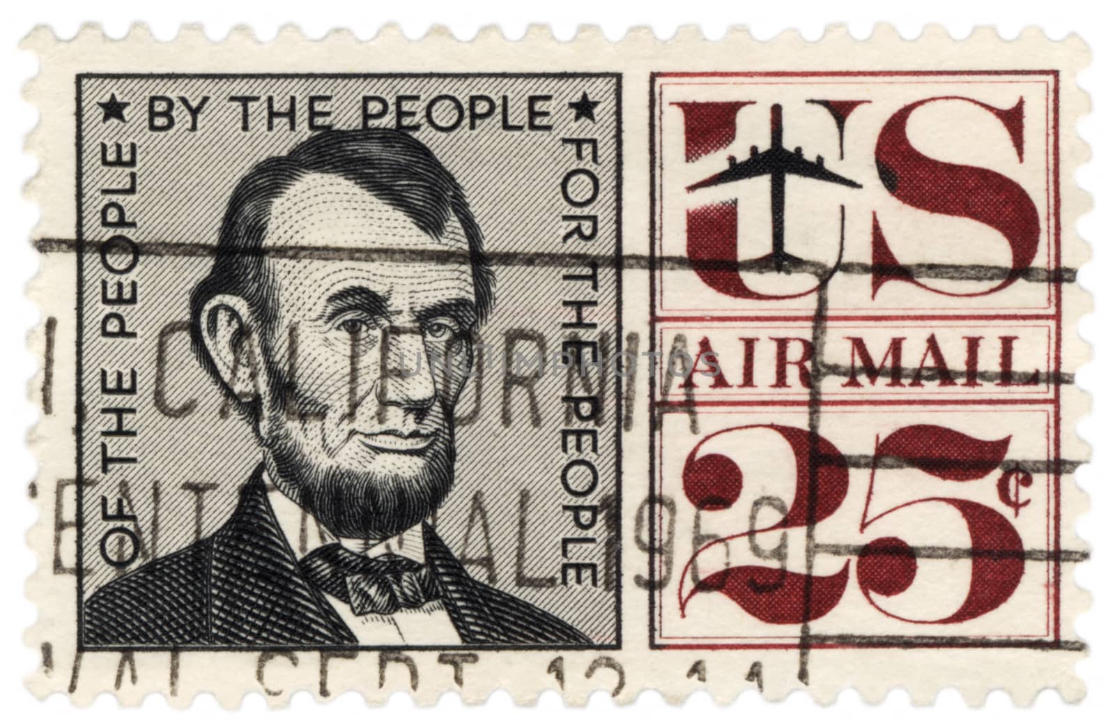 USA - CIRCA 1959: A stamp printed in USA shows U.S. President Abraham Lincoln (1809-1865), circa 1959