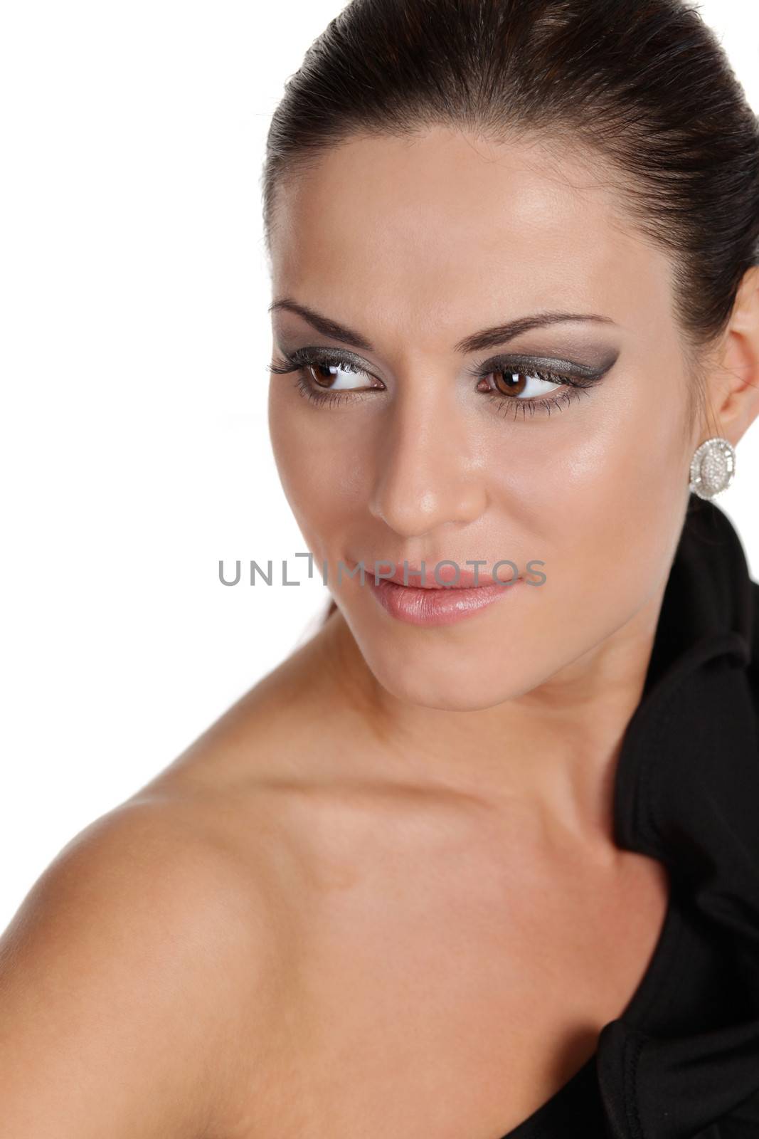 Closeup glamor portrait of a beautiful woman