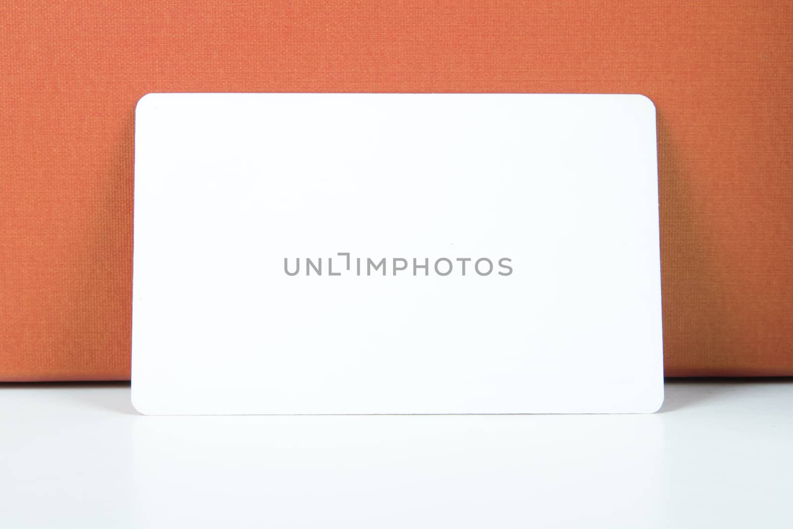 White, blank, empty card with copy space for your message, isolated on white background.
