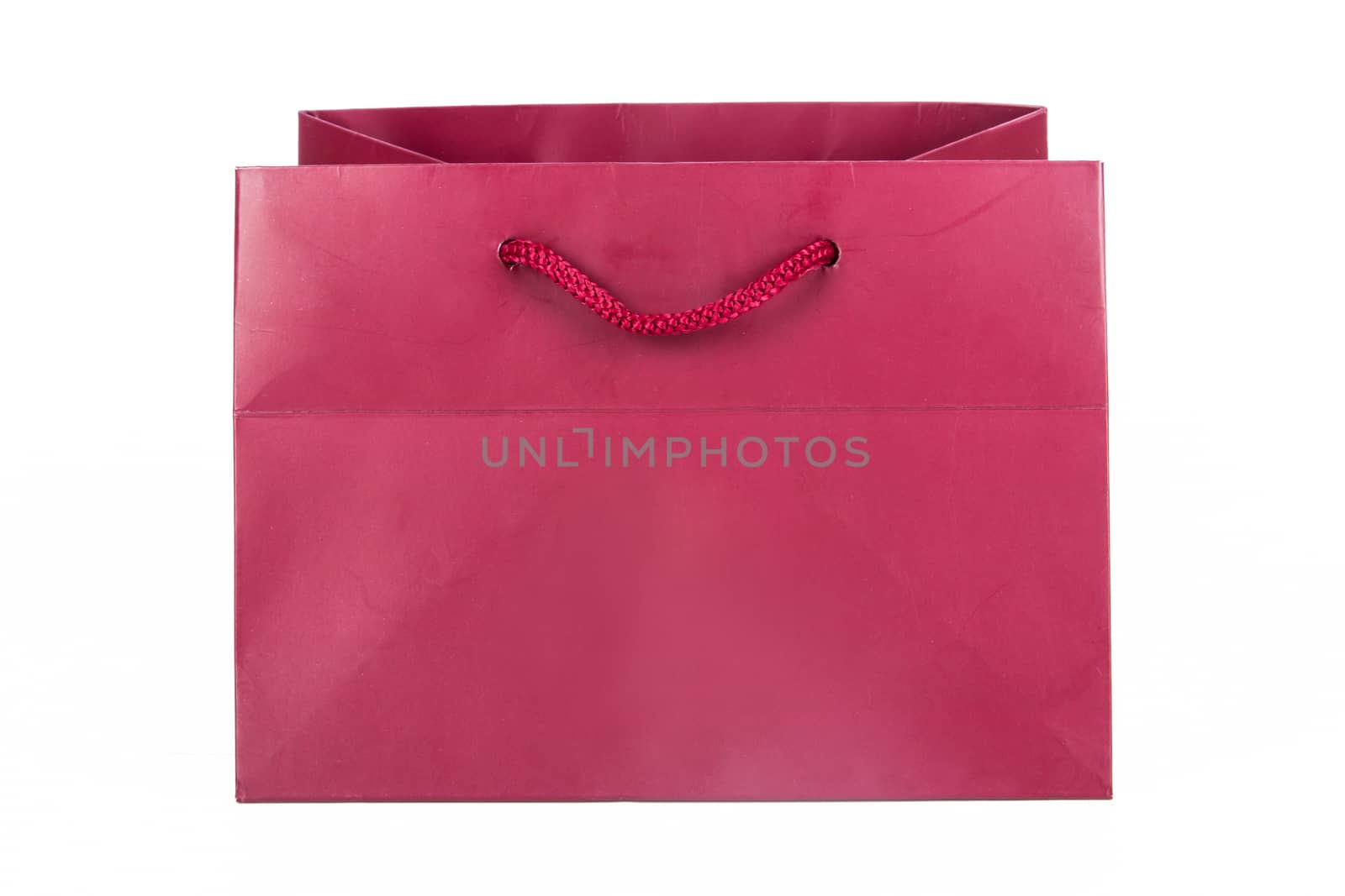 Shopping bag with handle, isolated on white background.