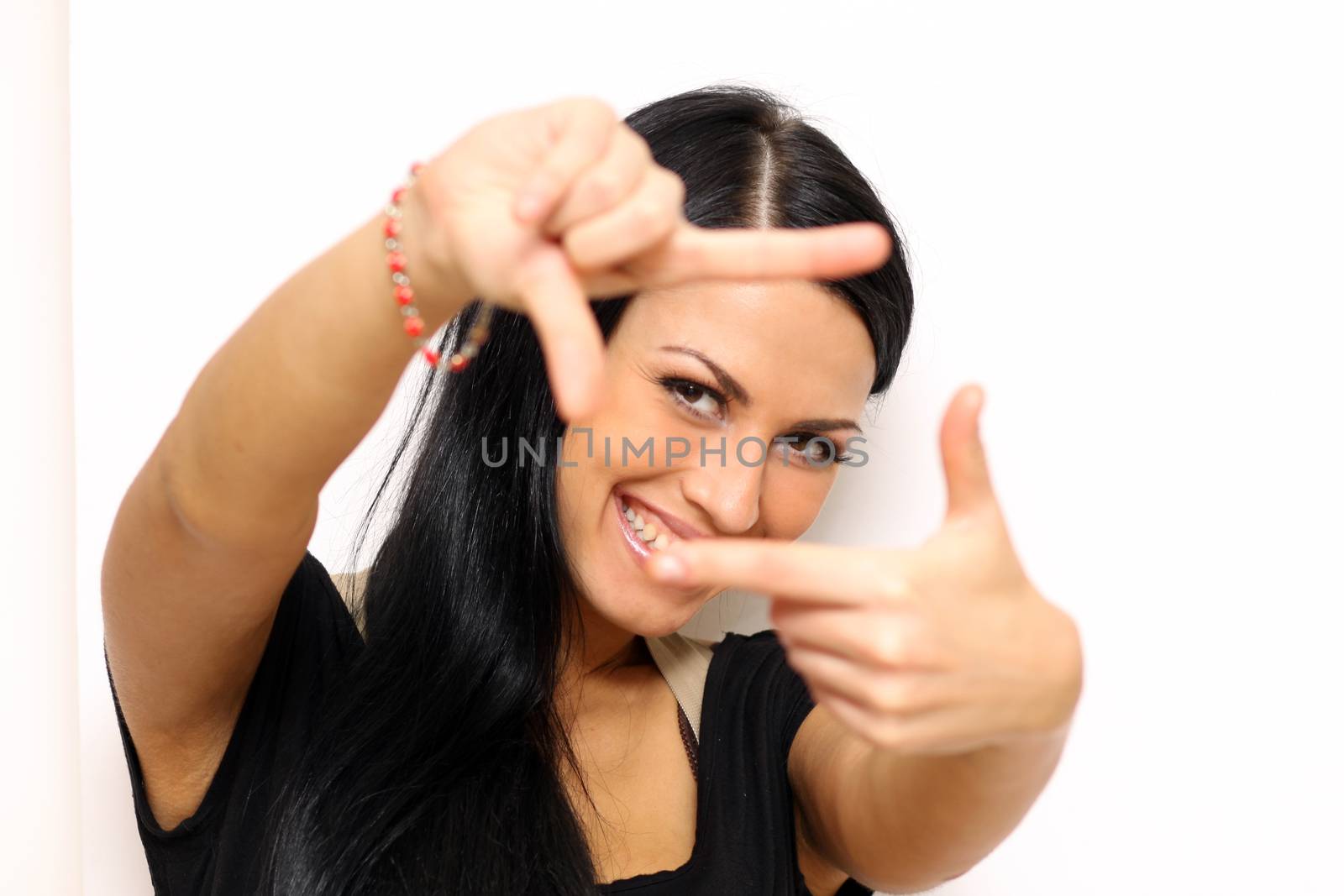 Closeup portrait of a happy young woman smiling