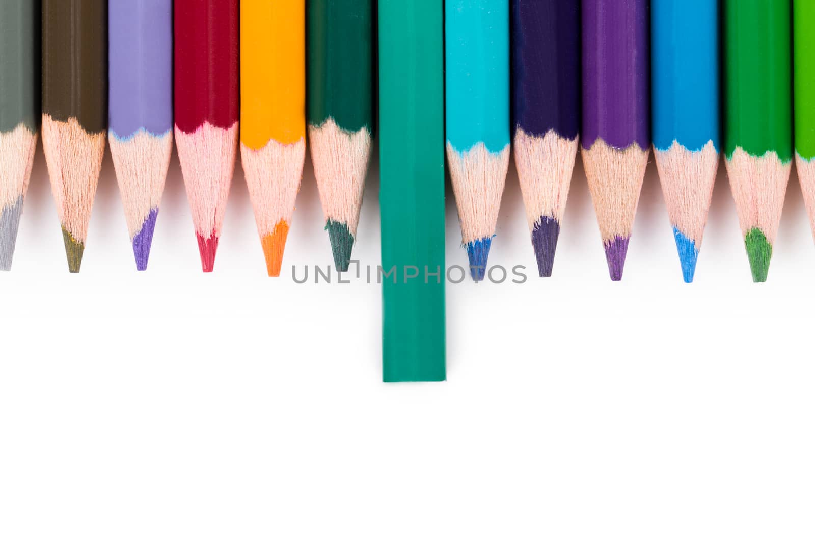 Colorful pencils, isolated on white background.