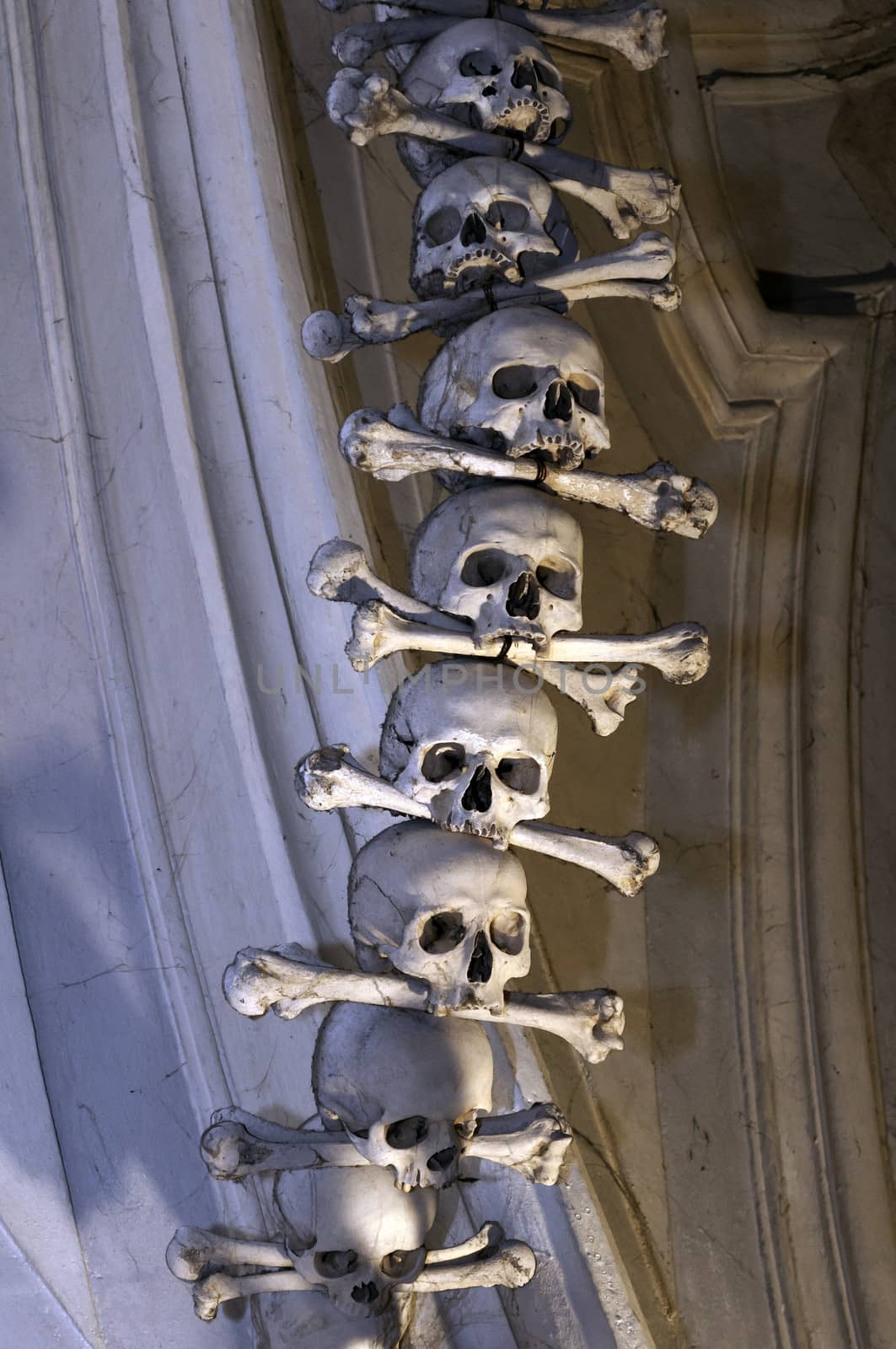 Human bones at the Kutna Hora ossuary, Czech Republic.