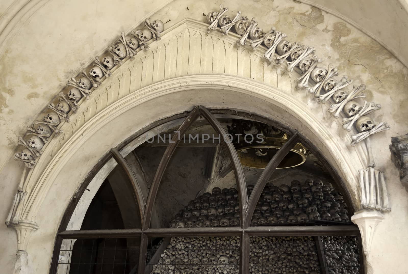 Human bones at the Kutna Hora ossuary, Czech Republic.