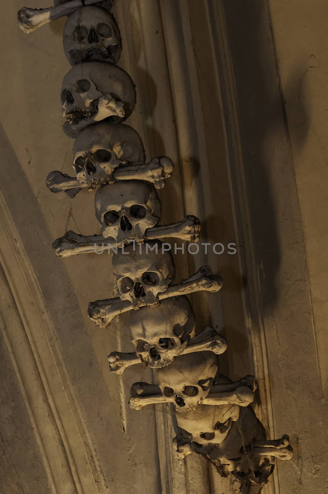 Human bones at the Kutna Hora ossuary, Czech Republic.