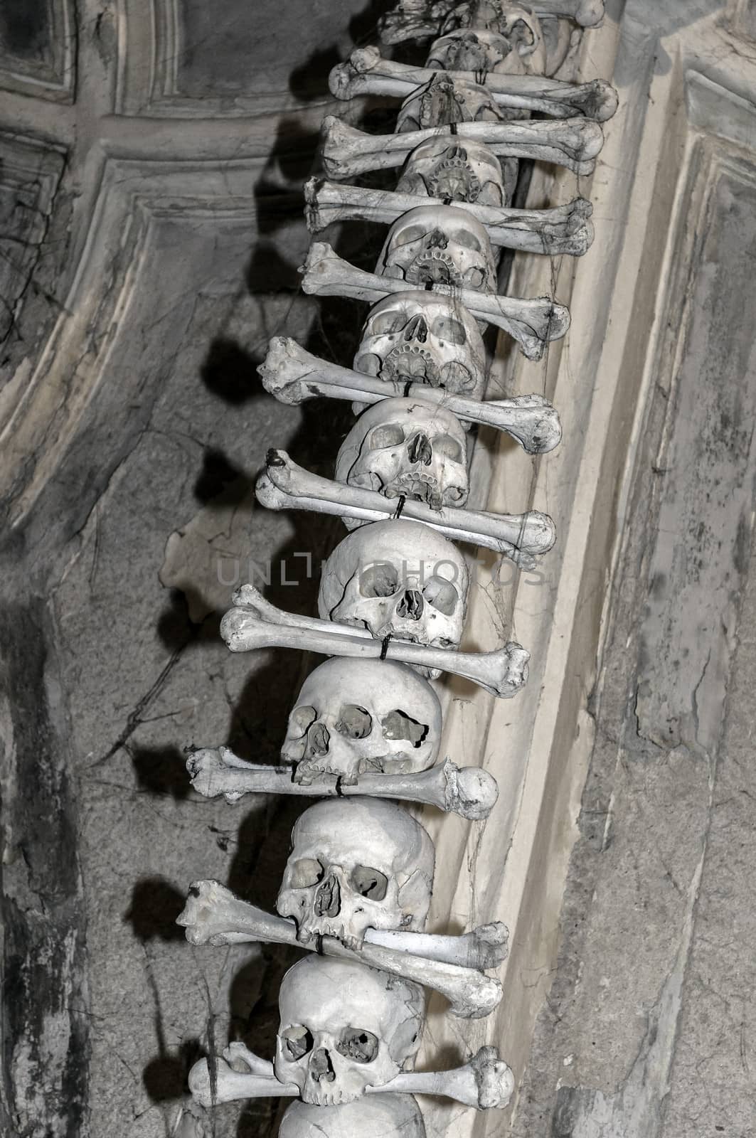 Human bones at the Kutna Hora ossuary, Czech Republic.