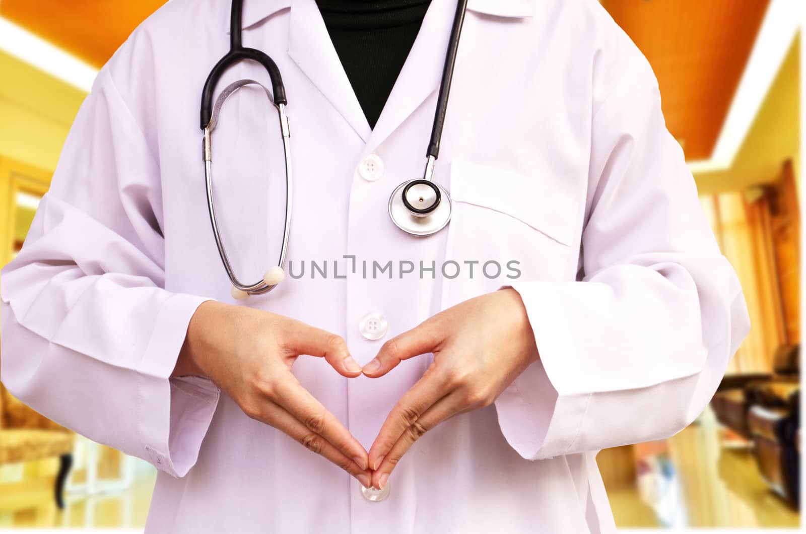 Doctor with a stethoscope  isolation background. (Medical Concept)