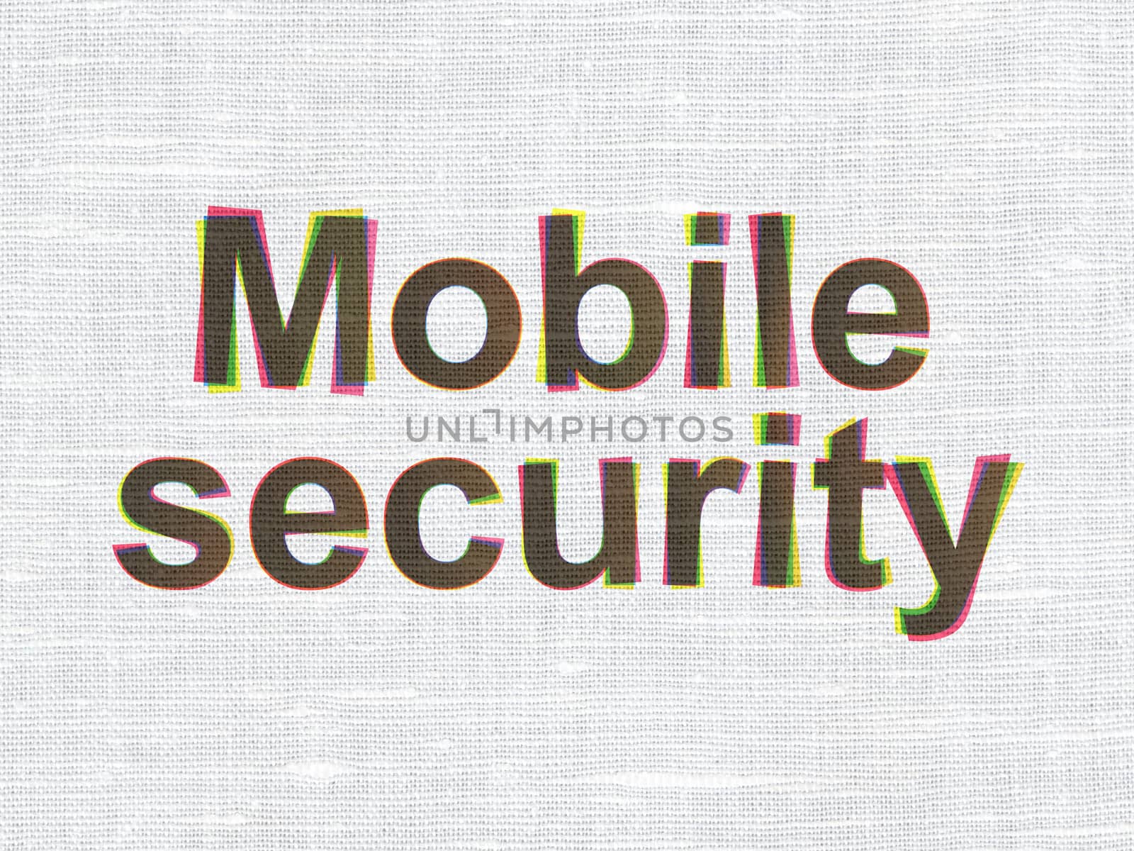 Safety concept: Mobile Security on fabric texture background by maxkabakov