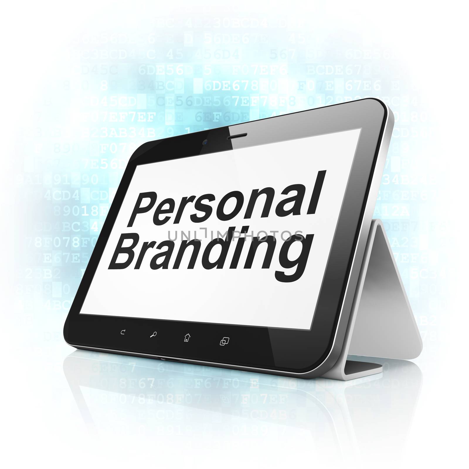 Advertising concept: Personal Branding on tablet pc computer by maxkabakov