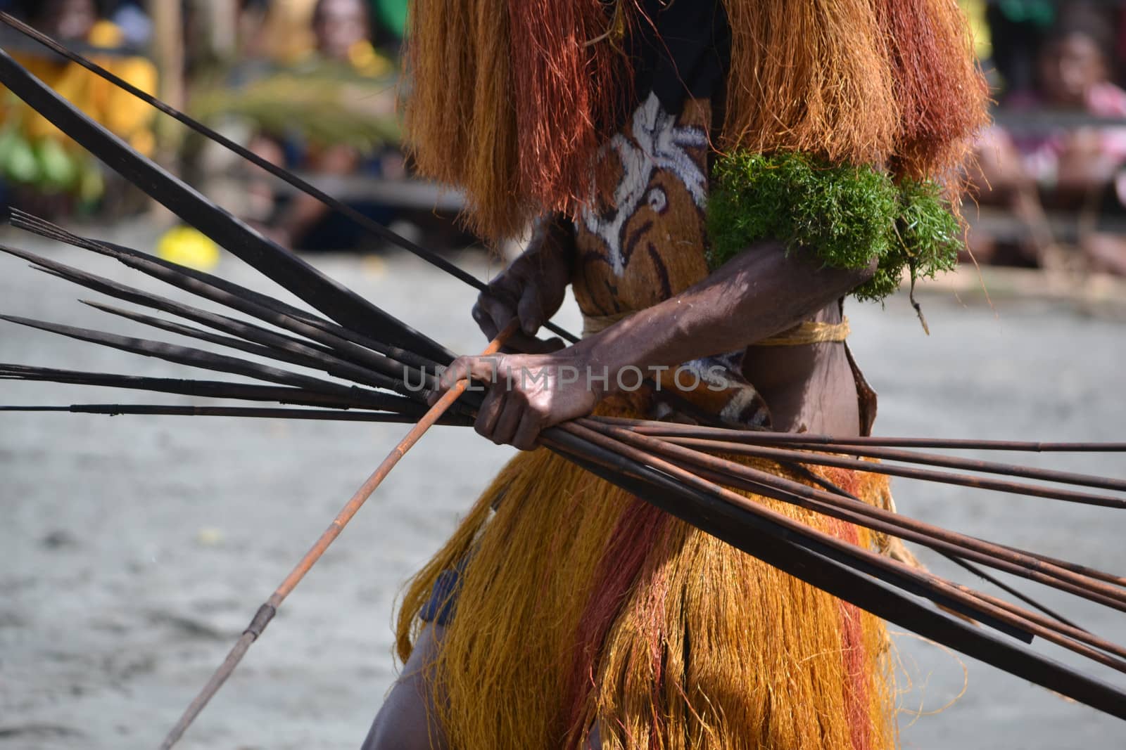 Man with bow and arrow traditional tribal weapon by danemo