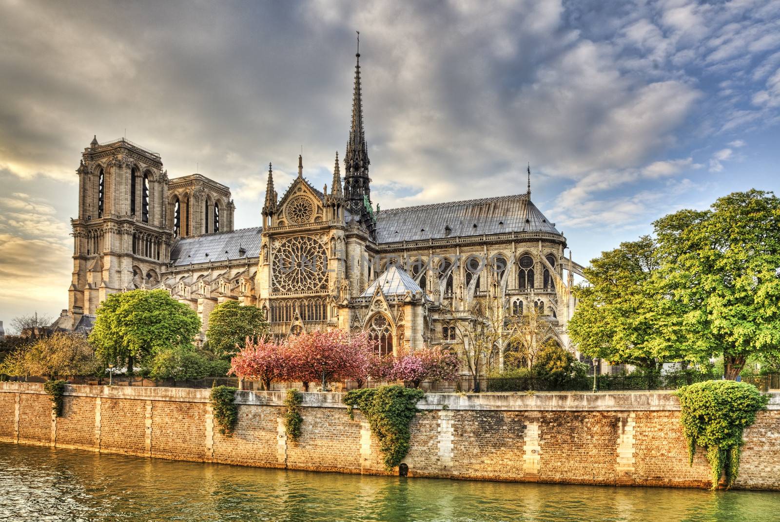 Notre Dame Cathedral in Paris located on the Ile de la Cite is one of the most famous Gothic Cathedral in the world.