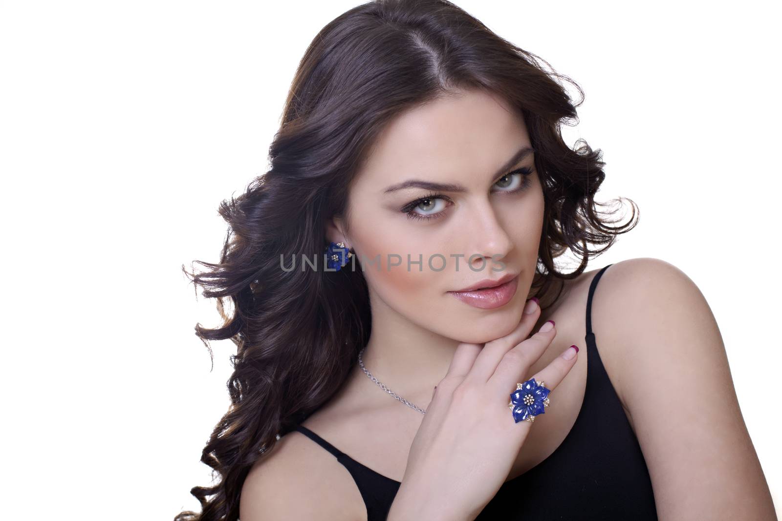 Closeup glamor portrait of a beautiful woman