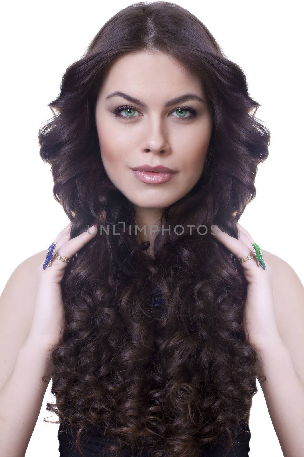 Closeup glamor portrait of a beautiful woman