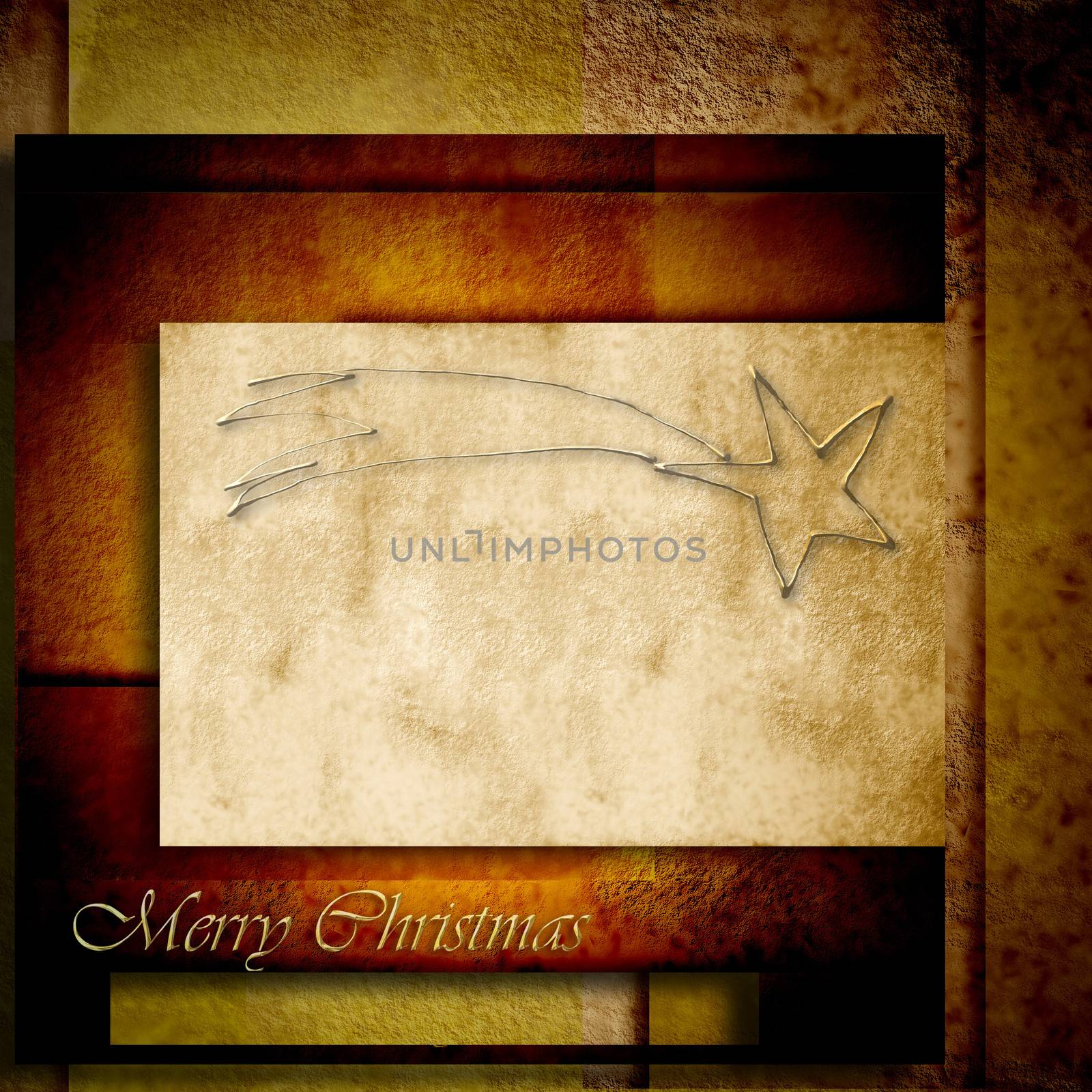 Christmas background, belen star in brown tones paper