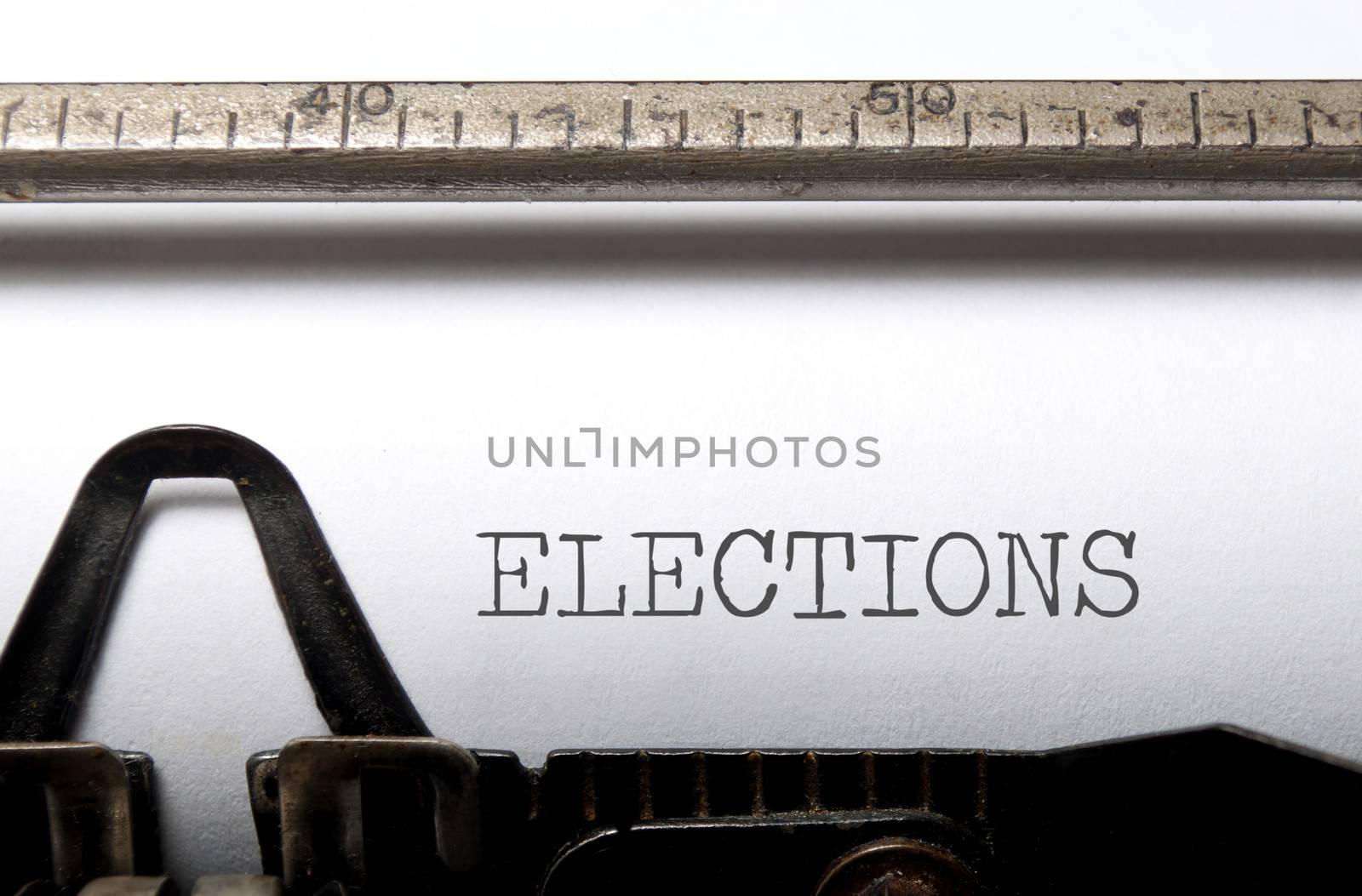 Elections heading printed on a typewriter 