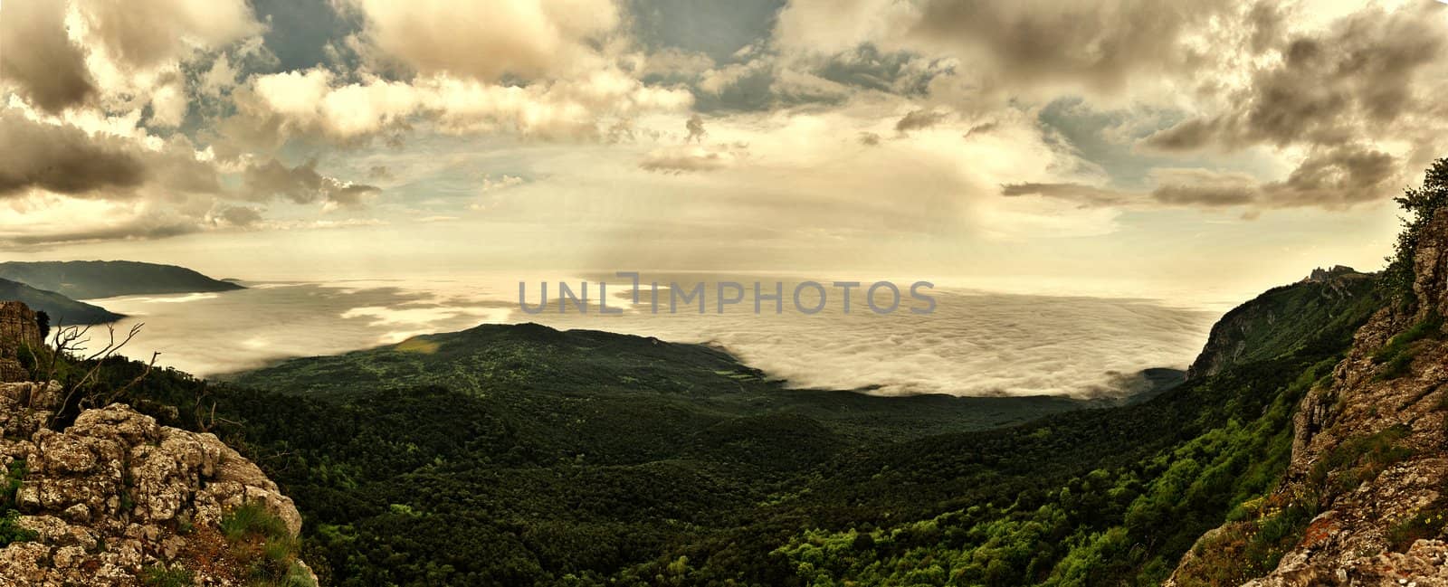 Panorama of Mountain Landscape from Crimea .