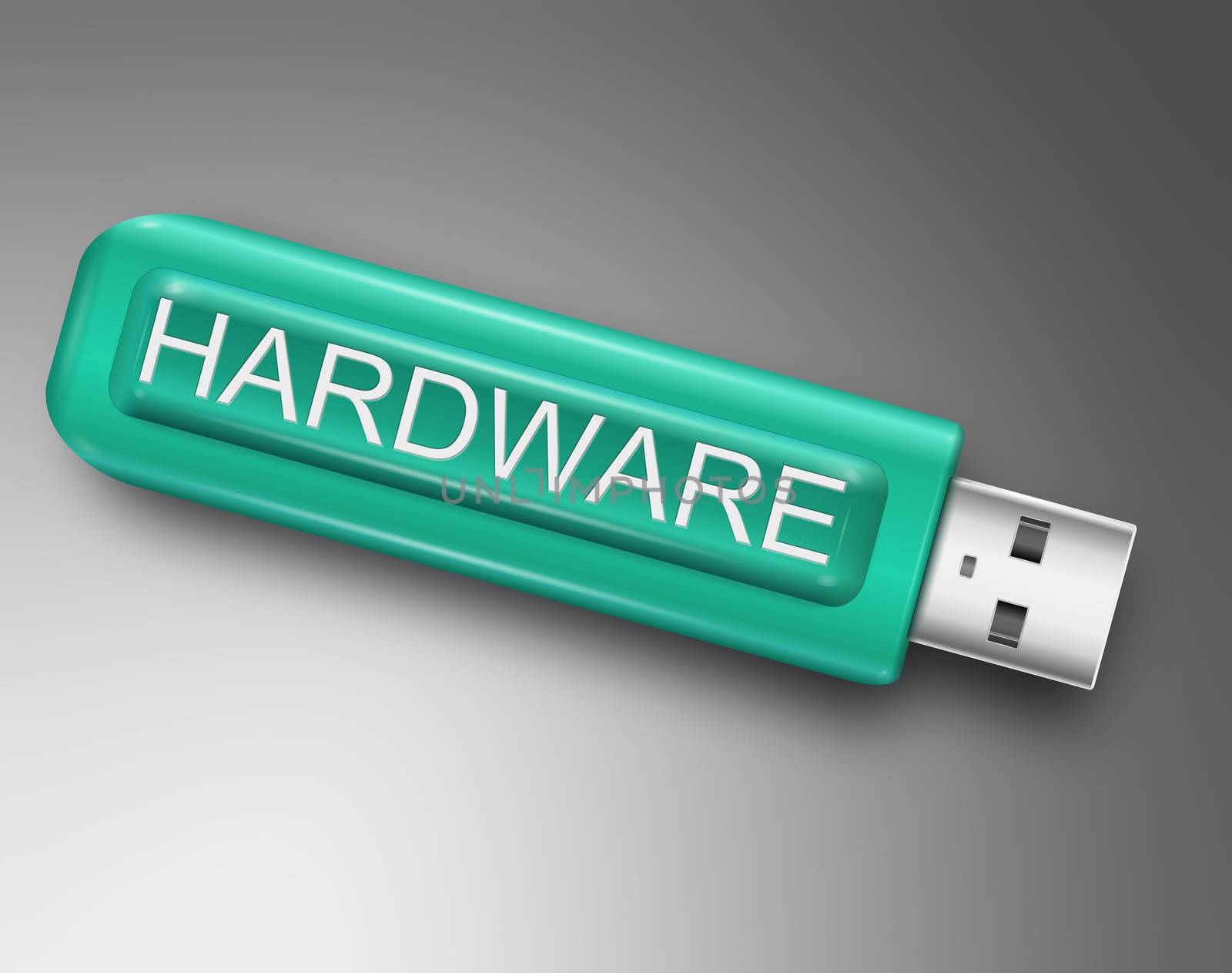 Illustration depicting a usb flash drive with a hardware concept.