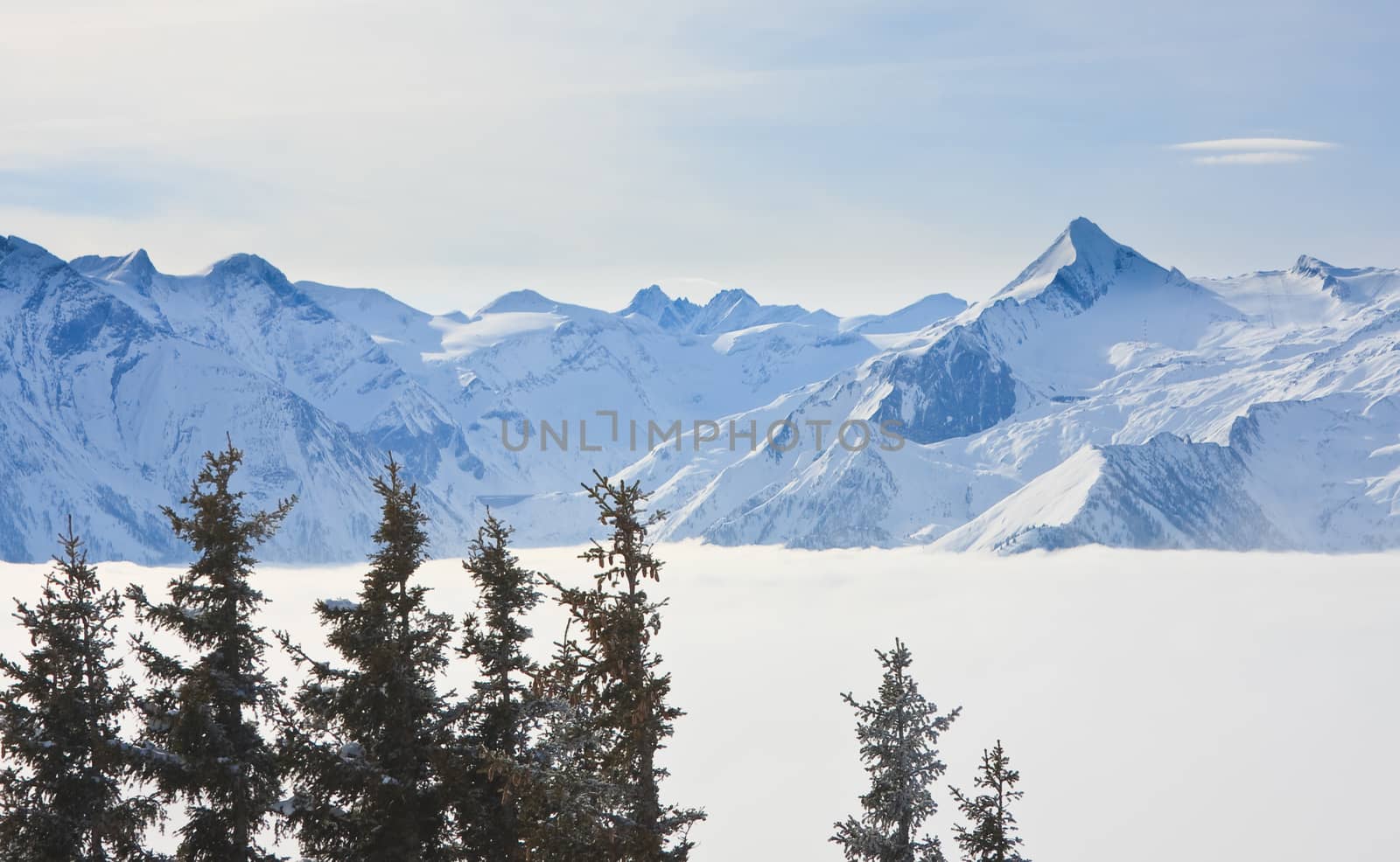 Mountains under snow. Ski resort Zell am See. Austria by nikolpetr