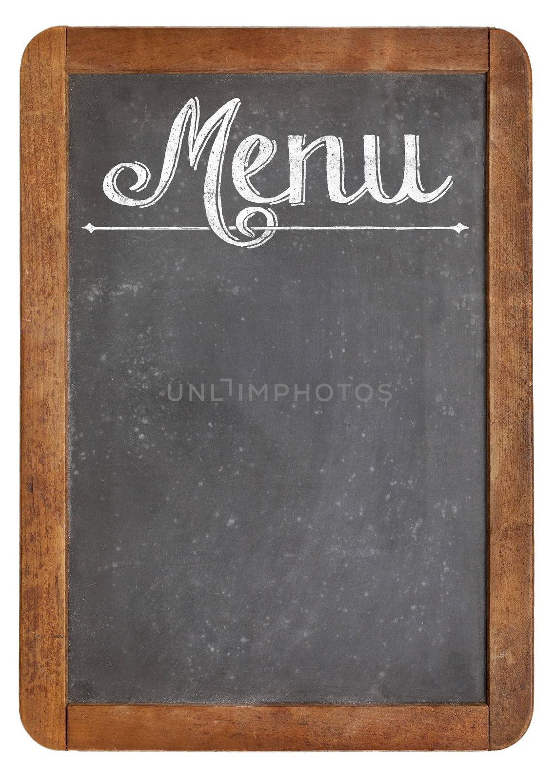 menu on vintage  blackboard by PixelsAway