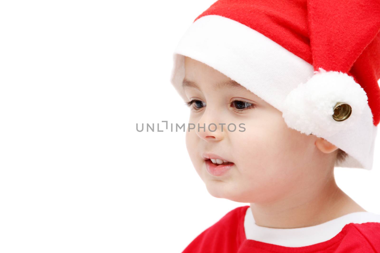 child face with santa hat