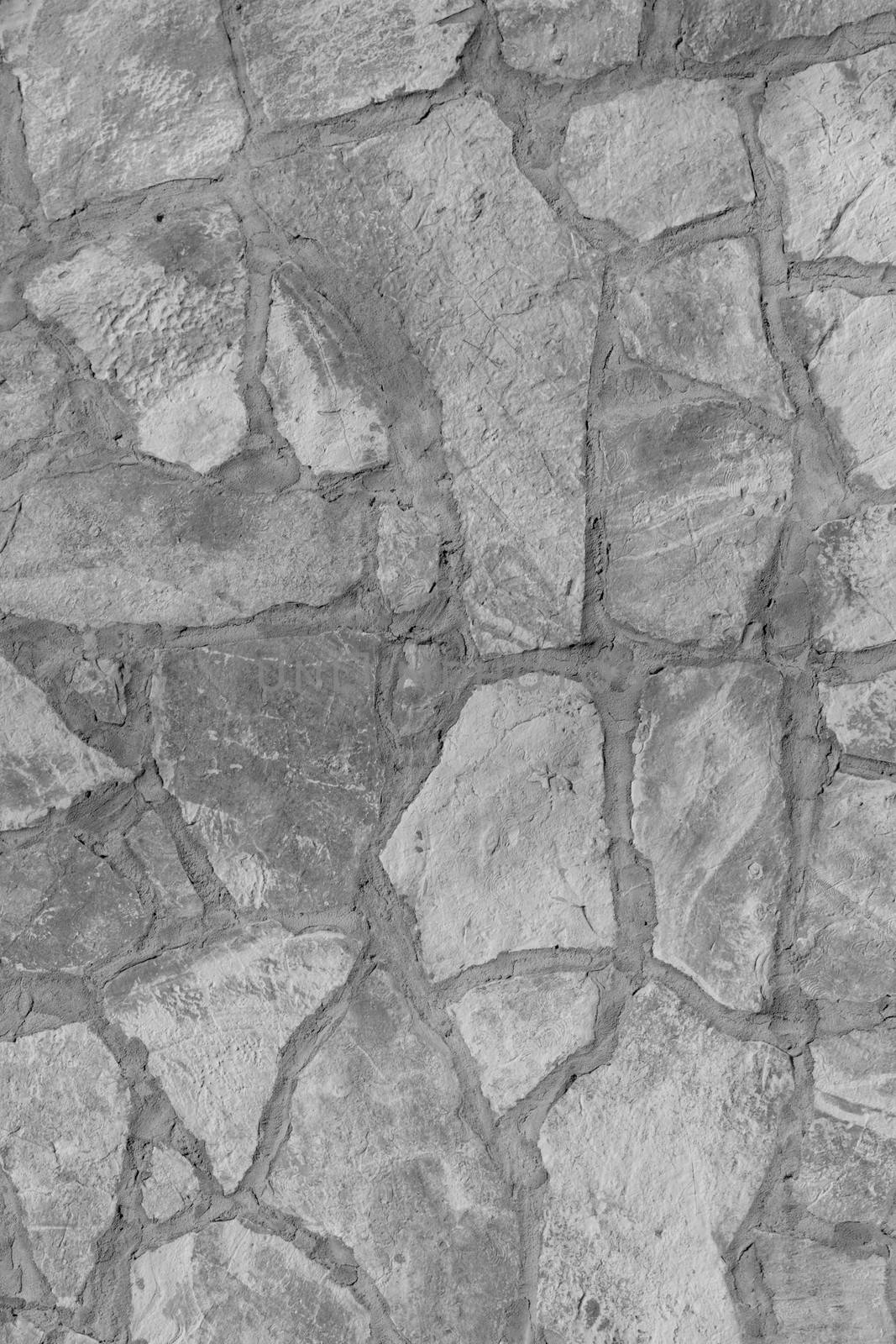 Background of a large stone wall texture (black and white)