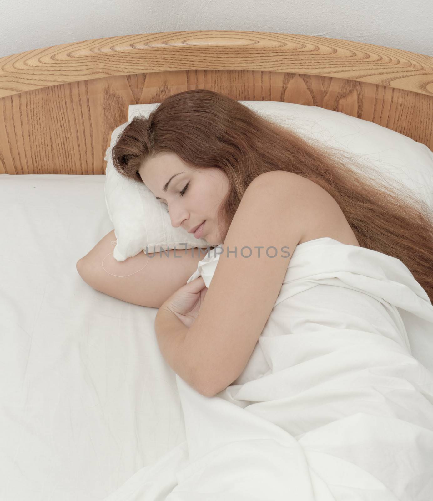 beautiful girl sleeping in bed by NagyDodo