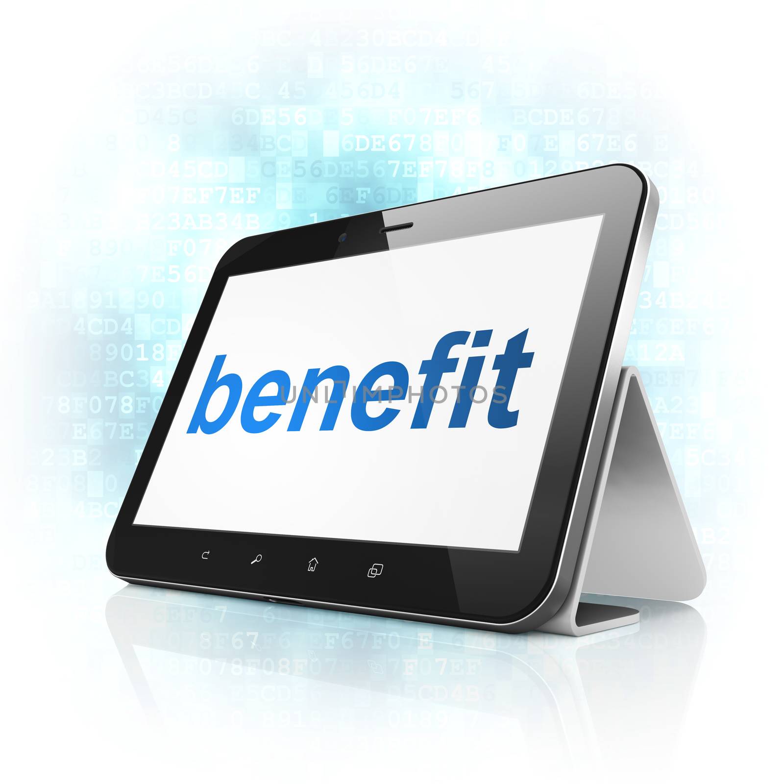 Finance concept: Benefit on tablet pc computer by maxkabakov