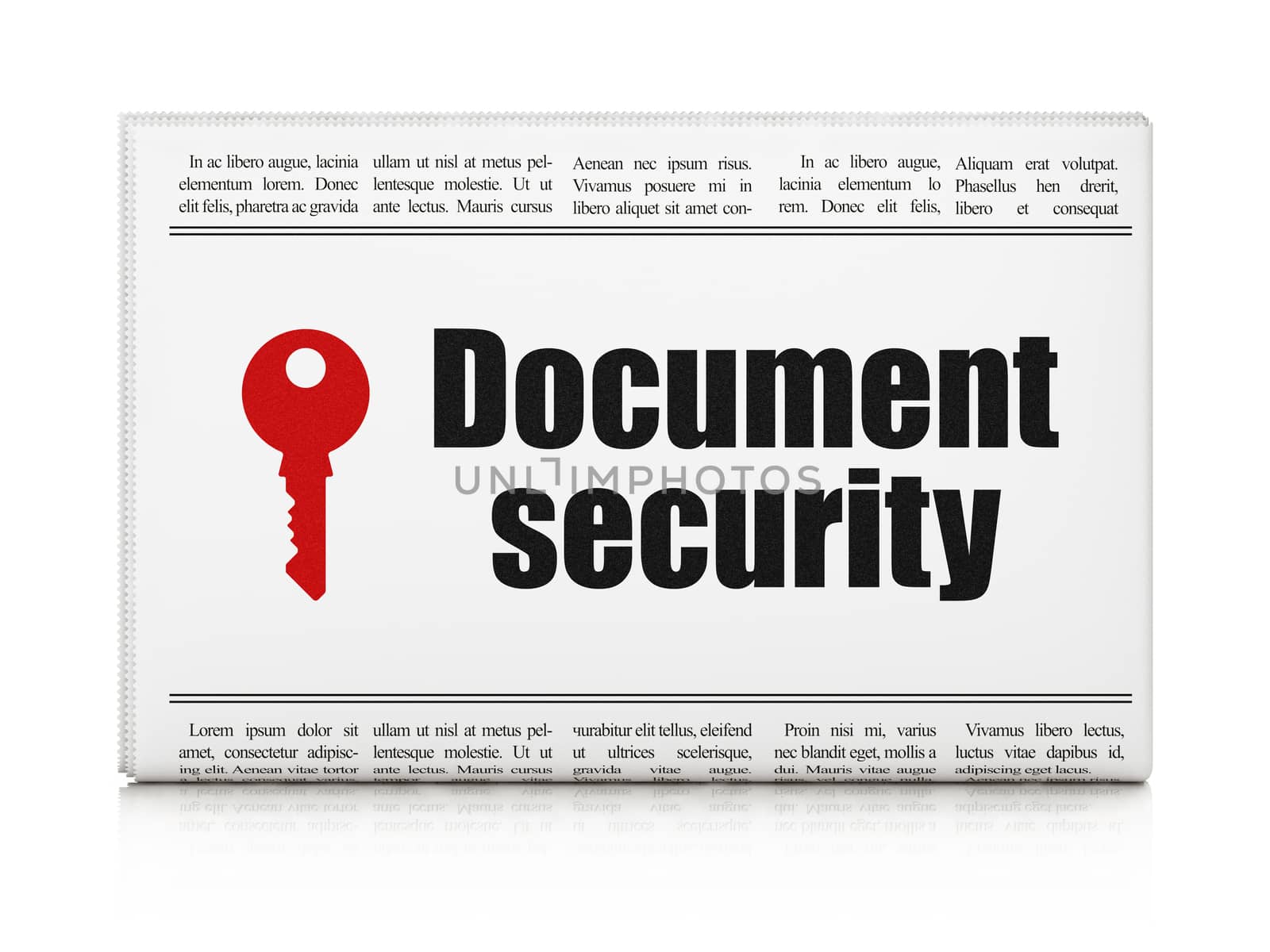Protection news concept: newspaper with Document Security and Key by maxkabakov