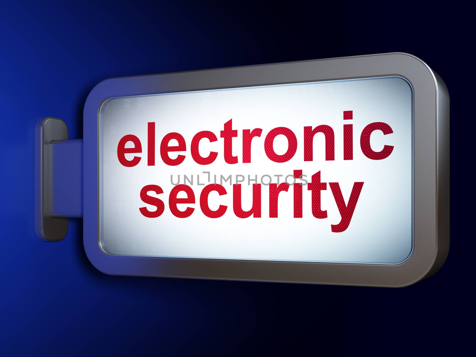 Safety concept: Electronic Security on advertising billboard background, 3d render
