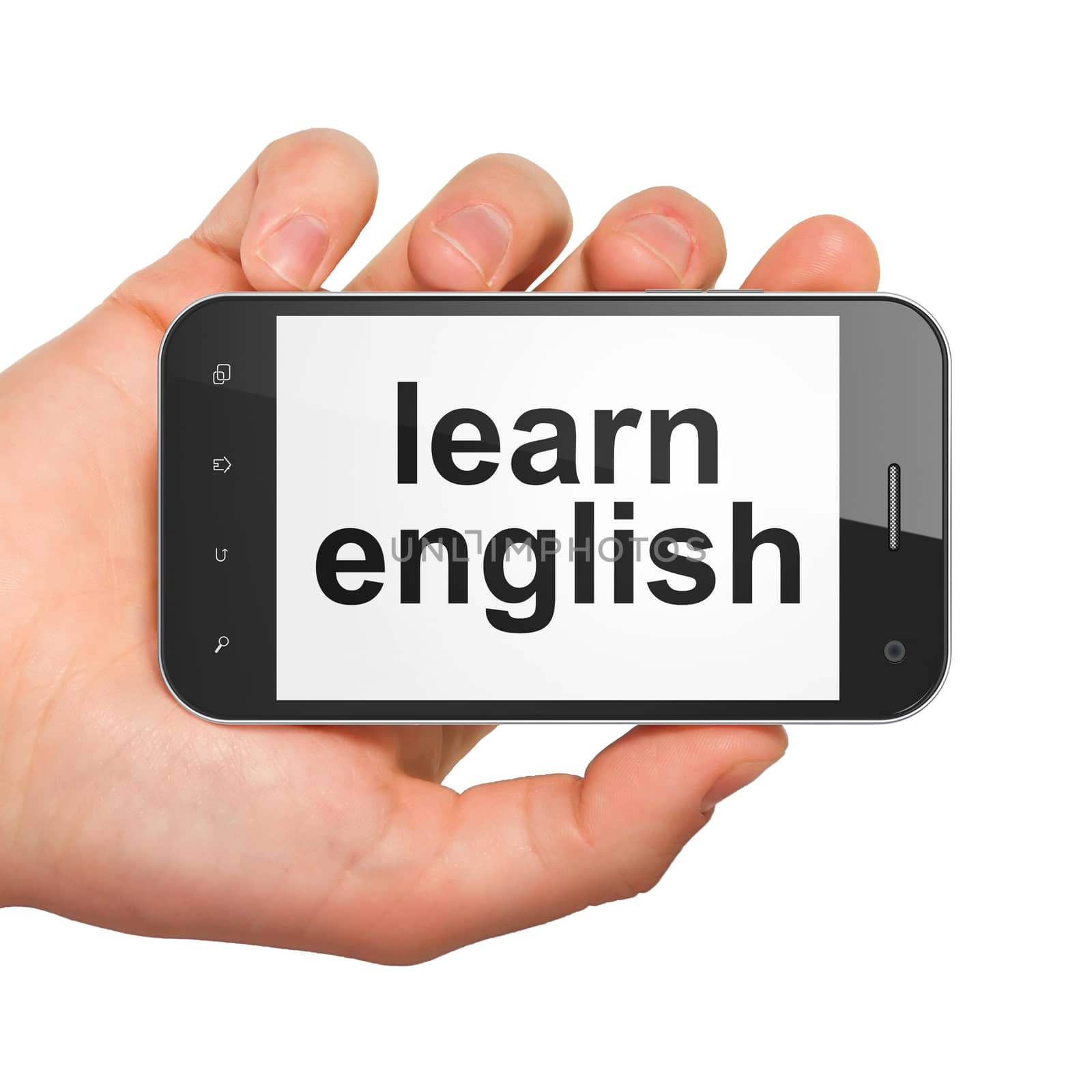 Education concept: Learn English on smartphone by maxkabakov
