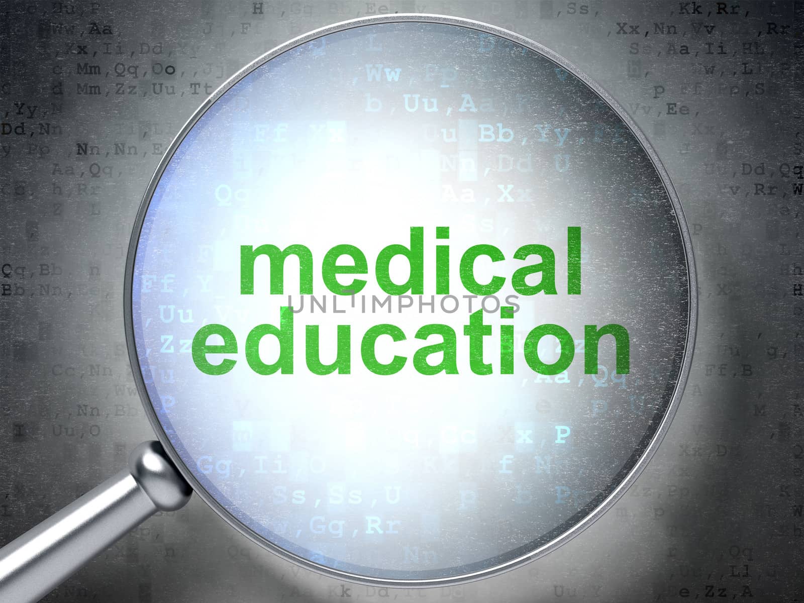 Education concept: Medical Education with optical glass by maxkabakov
