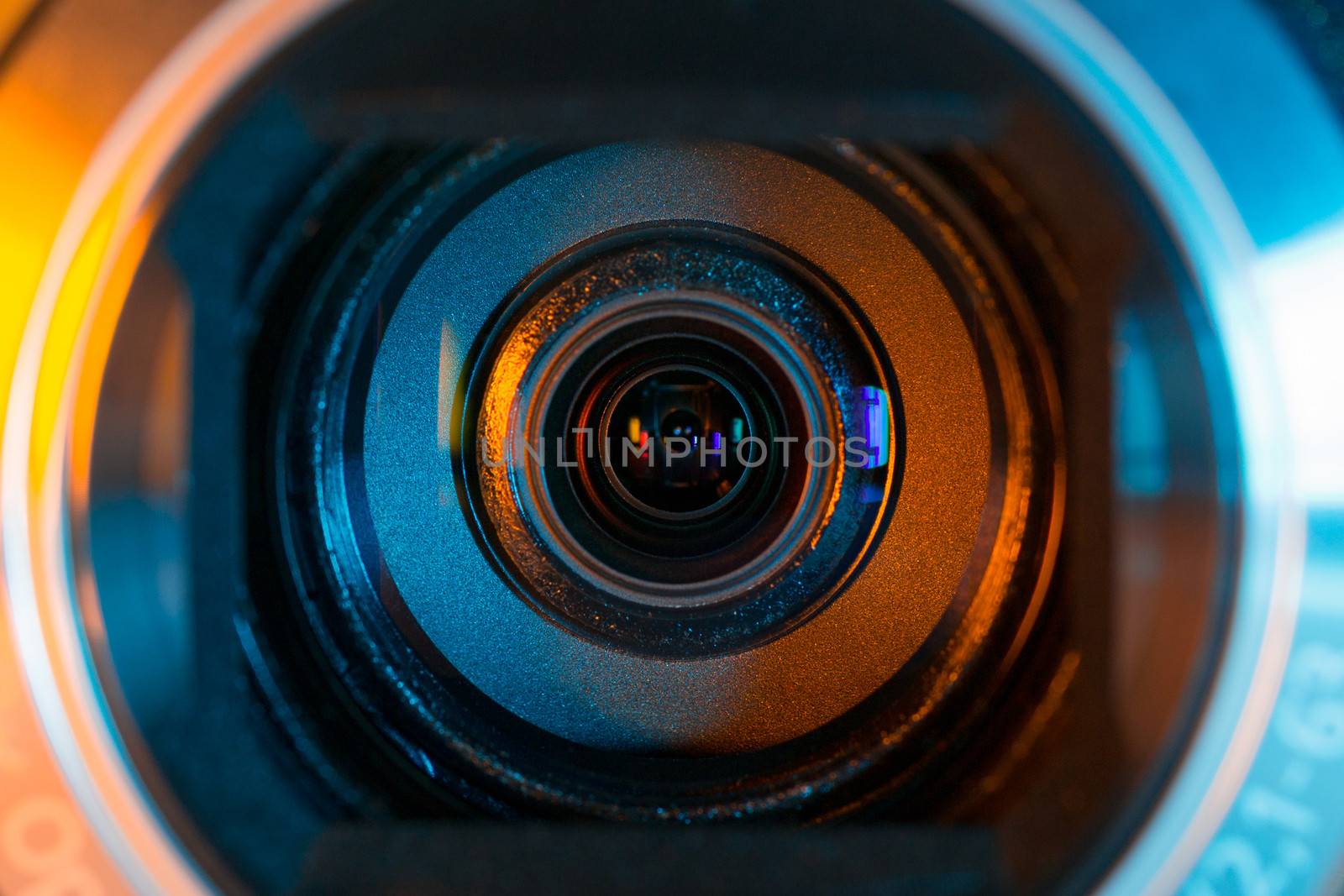 Camcorder optics closeup