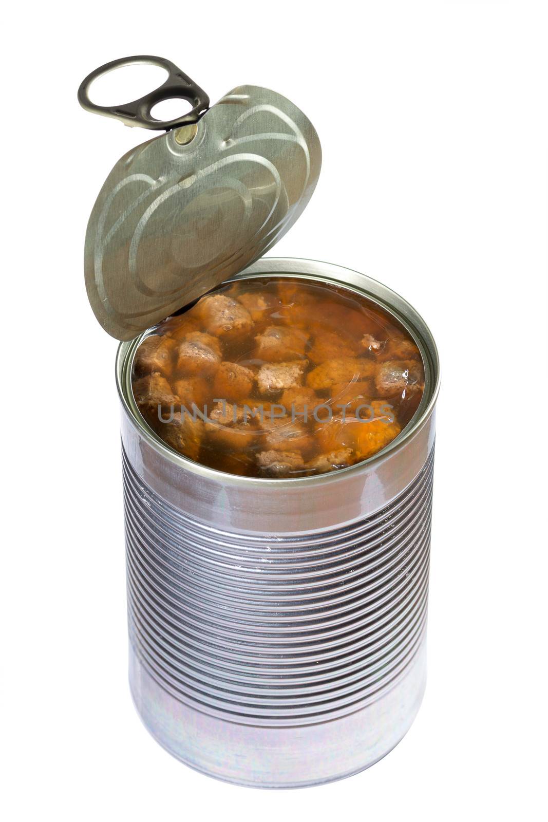 Dog or cat canned food isolated. Clipping path by only4denn