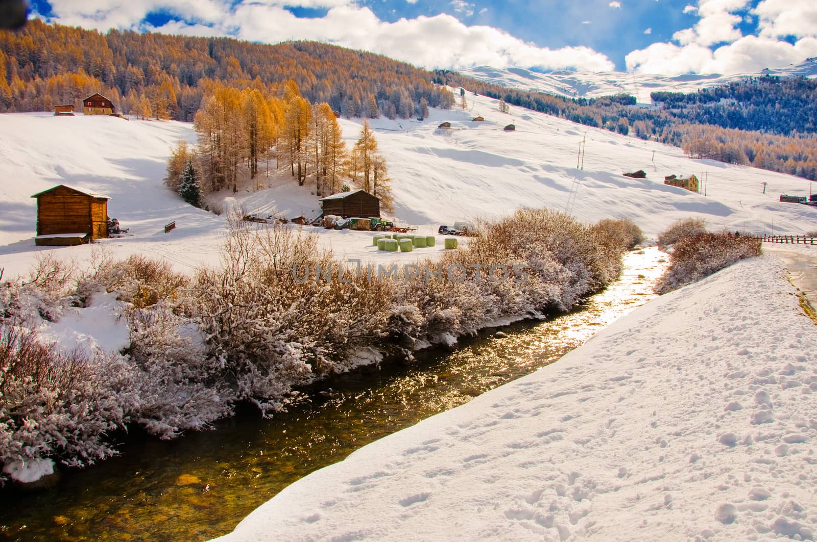 Livigno in winter landscape