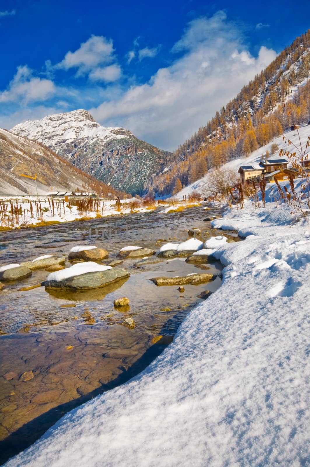 Livigno in winter landscape