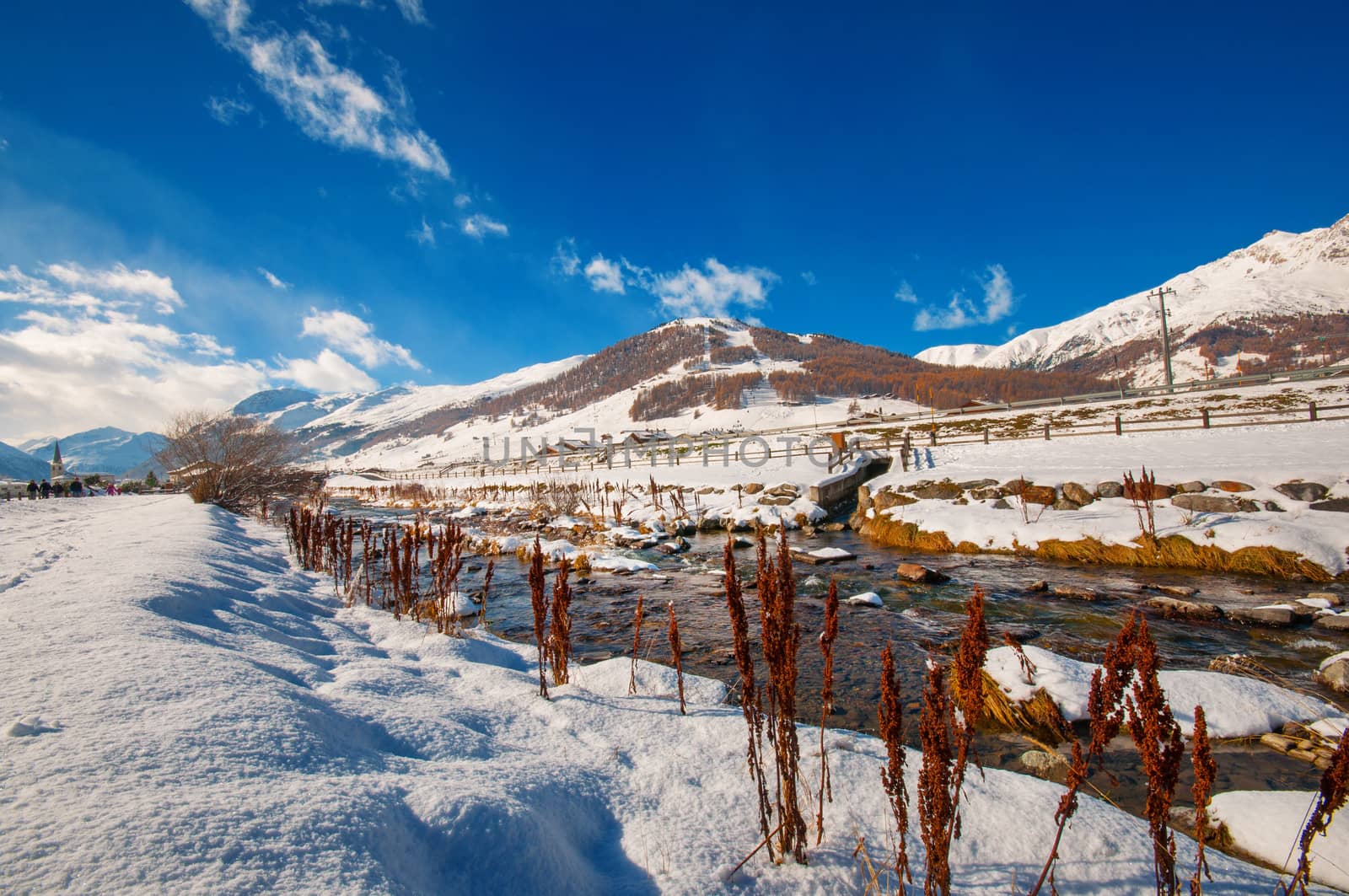 Livigno in winter landscape